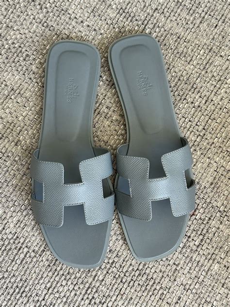 HERMÈS ORAN SANDAL Gris Antarctique 